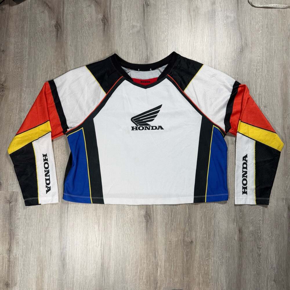 Womens Honda Racing Long Sleeve Mesh Crop Jersey Mens Cropped Fit